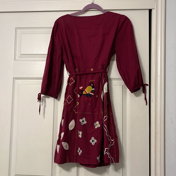 Anthropologie Embroidered Wrap Dress - Picture 3 of 5